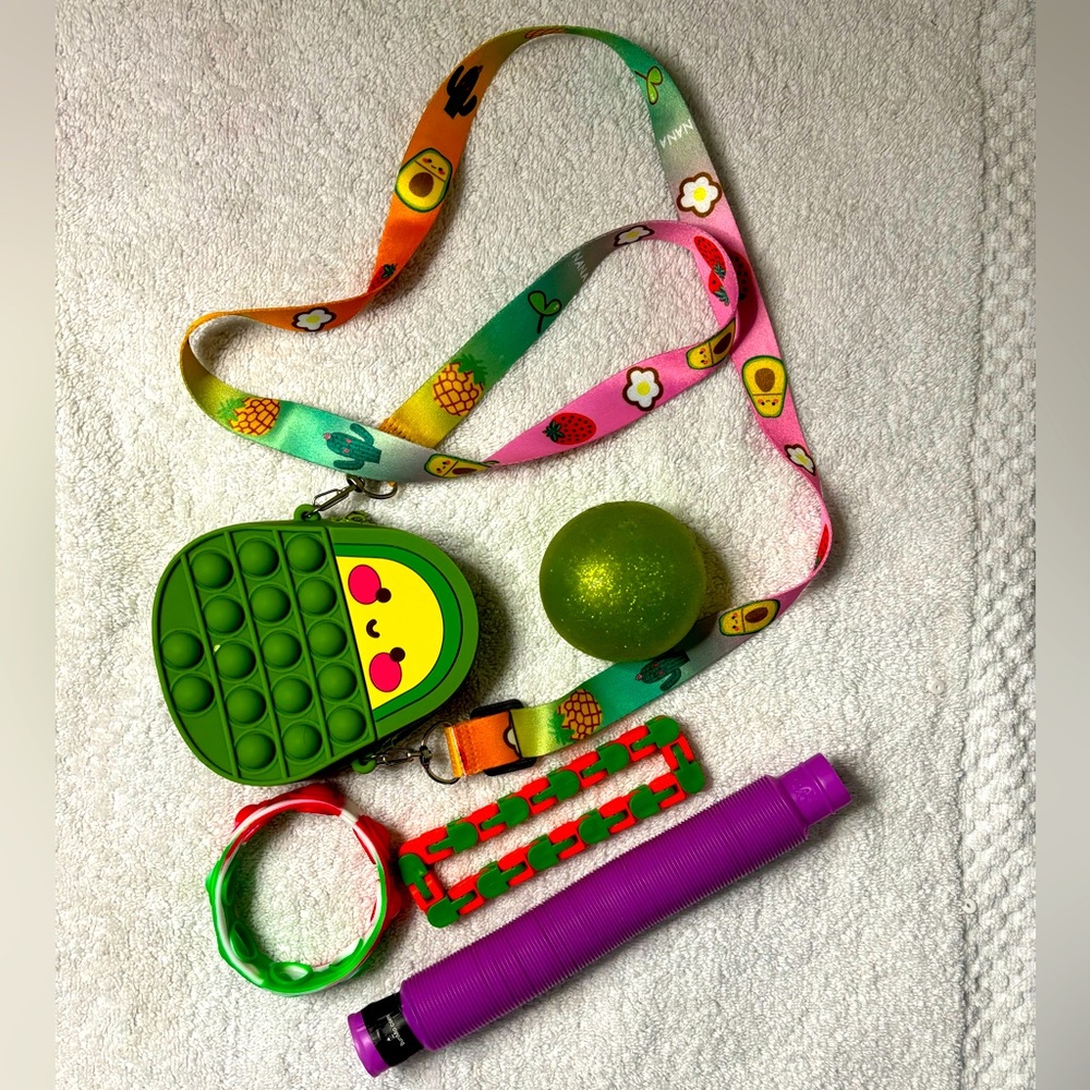 Fidget Variety Pack!! Pop-it Purse/Bracelet Squishy/Wacky Track!